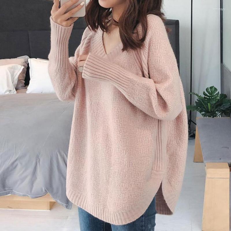 

Women's Sweaters Charming Winter Sweater Arc Hem Comfy Solid Color Pullover SweaterWomen's Jemi22, Creamy white