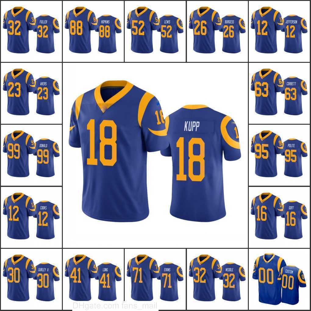 

Los Angeles's Rams's Men #16 Jared Goff 30 Todd Gurley II 99 Aaron Donald Woman Youth Custom Vapor Untouchable Limited''Nfl''Jerseys