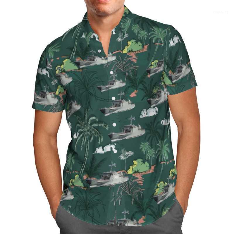 

Men' Casual Shirts 2022 3D Printing Warship Hawaii Men Summer Short-sleeved Beach Shirt Oversize Camisa Masculina 5XL-123, 30