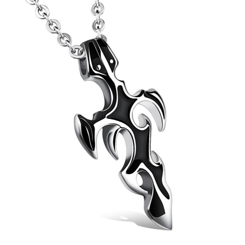 

Pendant Necklaces Mens Womens Vintage Gothic Cross Necklace Black In Stainless Steel