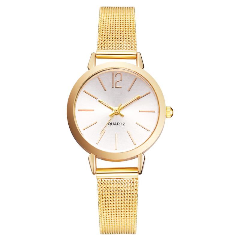 

Wristwatches Watches For Women Fashion Casual Quartz Watch Female Simple Small Gold Mesh Band Bracelet Relogio Masculino