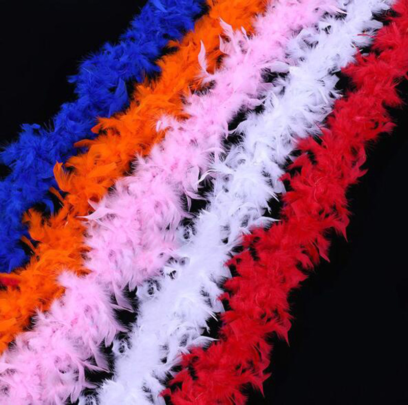 

White Feather Boas Turkey Feather Boa Large Chandelle Marabou Wedding Ceremony Pink Orange Yellow Red Green