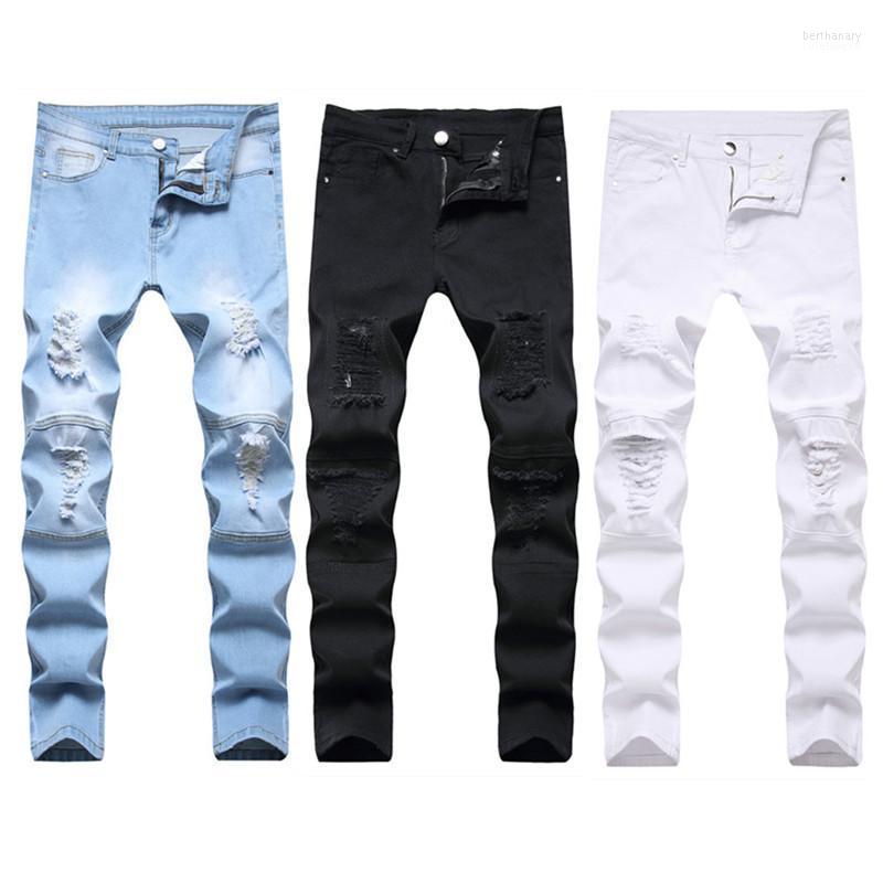 

Men's Jeans Men Hip Hop Ripped Splicing Slim Fit Straight Trousers Male High Street Holes Casual Denim PantsMen's Bert22, 1830
