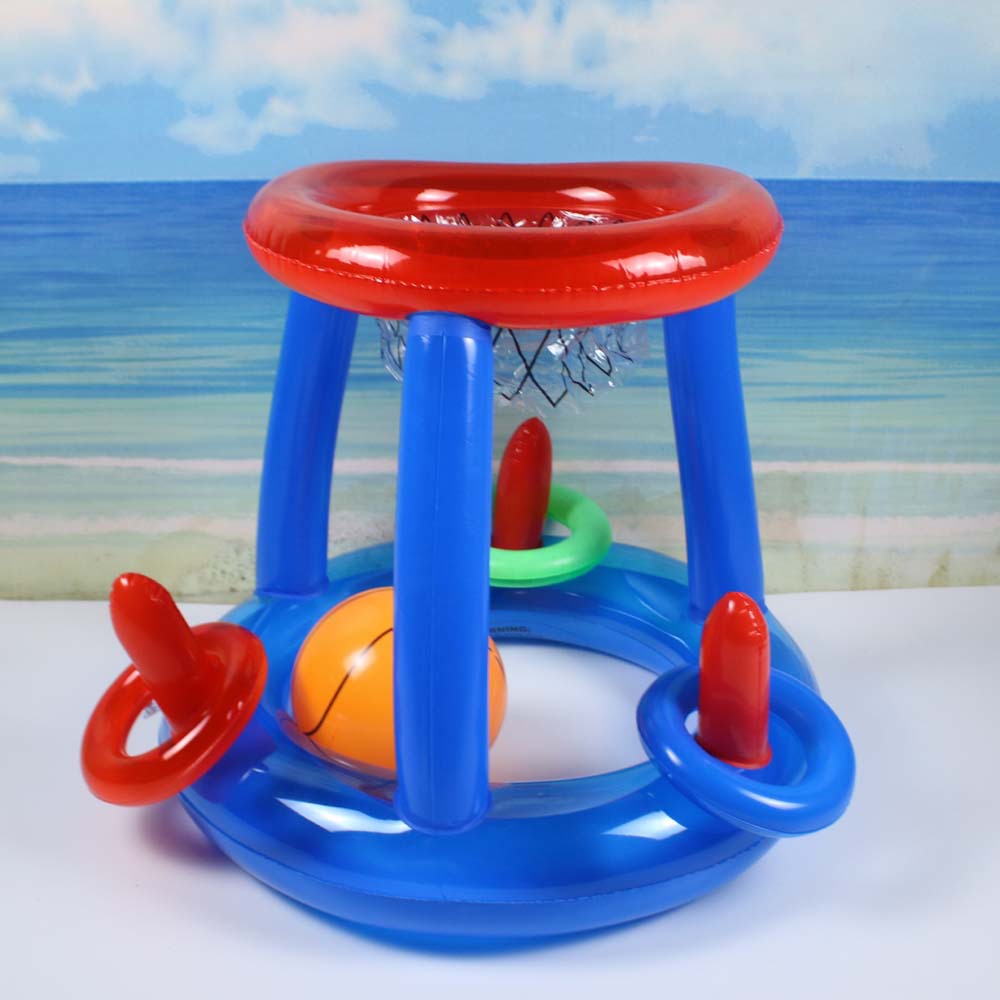 

Outdoor Water Fun Inflatable Floating Basketball Hoop Pool Games Summer Toys For Family Party Swimming Pool Balls Game Accessories