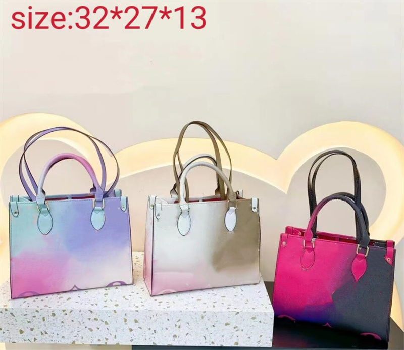 

Designer bags Multicolour Gradient Onthego Totes Women Leather Shoulder Crossbody Bag Handbags Luxury Lady Purses SPRING IN THE CITY M46076 M20510 M59856 32cm, Extra freight