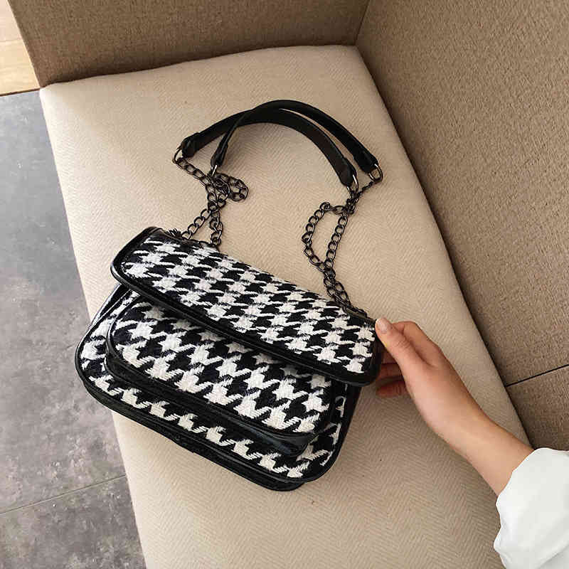 

Handbags 70% Off lattice women's bag 2020ins public personality Messenger Bag postman purses, Brown chiffon