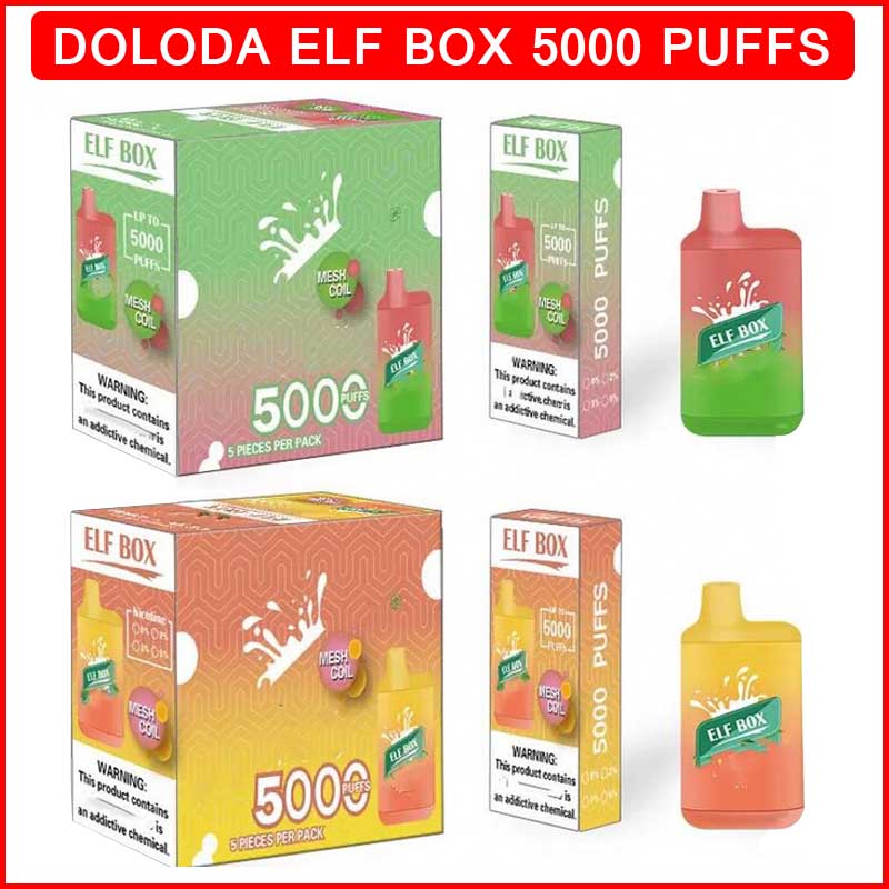 

Original DOLODA ELF Box 5000 Puffs E Cigarette 0% 2% 3% 5% Disposable Vape Pen Rechargeble 650mAh Battery 12ml Mesh Coil