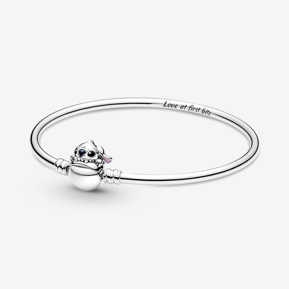 

High polish Stitch Biting Clasp Bangle 100% 925 Sterling Silver Bracelet Fashion Jewelry Making For Women Gifts