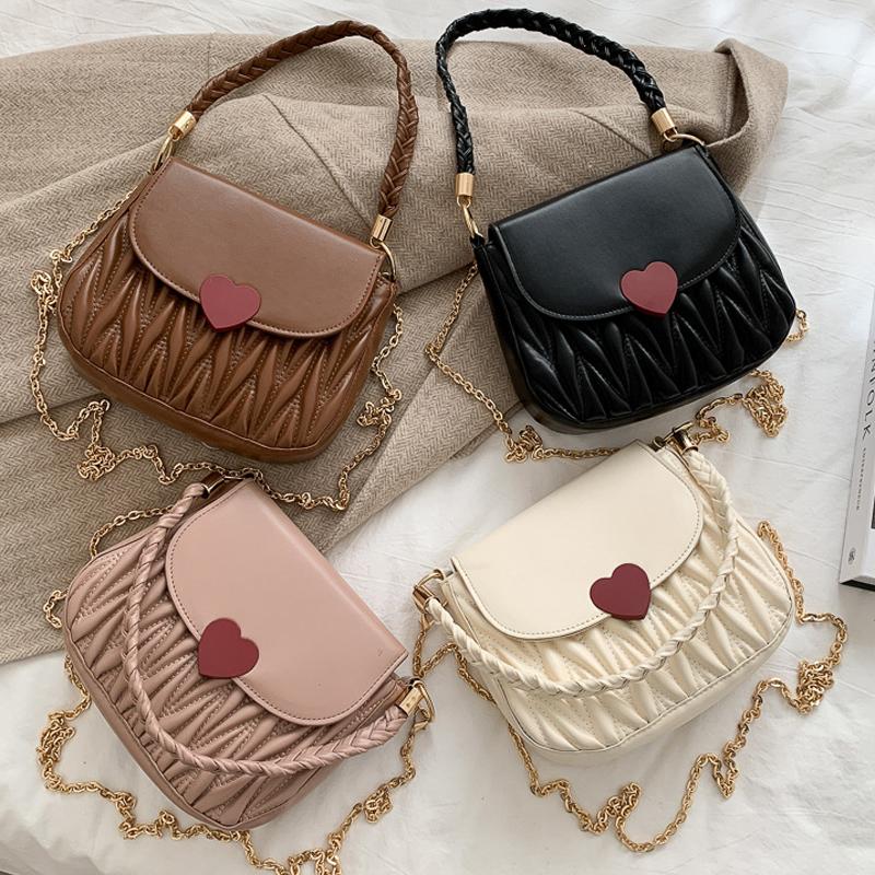 

Evening Bags Fashion Ruched Shoulder For Women 2022 Chain Strap Crossbody Luxury Ladies Handbags Designer Armpit Bag, Beige