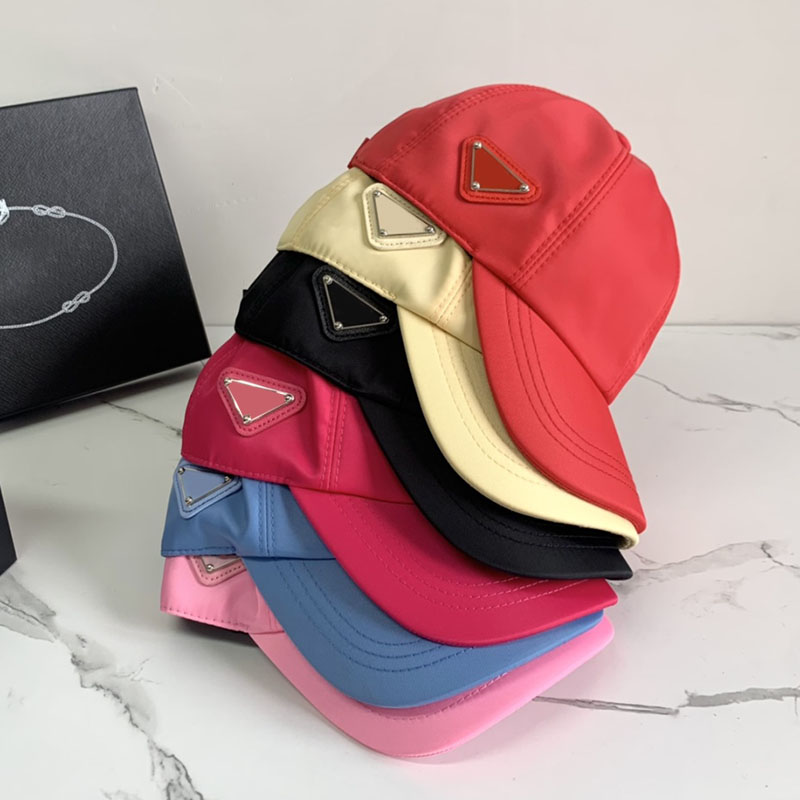 

Women's nylon hat designer men's baseball hap triangle fitting hat edge triangle hat gift, Red