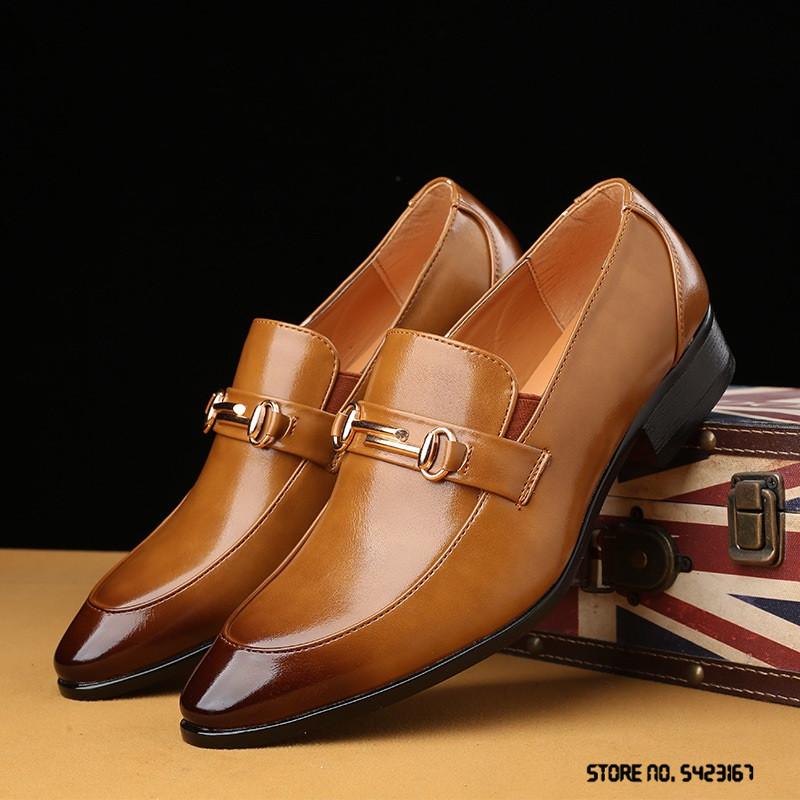 

Dress Shoes Fashion Luxury Designer Retro Pointed Brown Black Wedding Leather Oxford Men Casual Loafers Formal Zapatos Hombre, A1