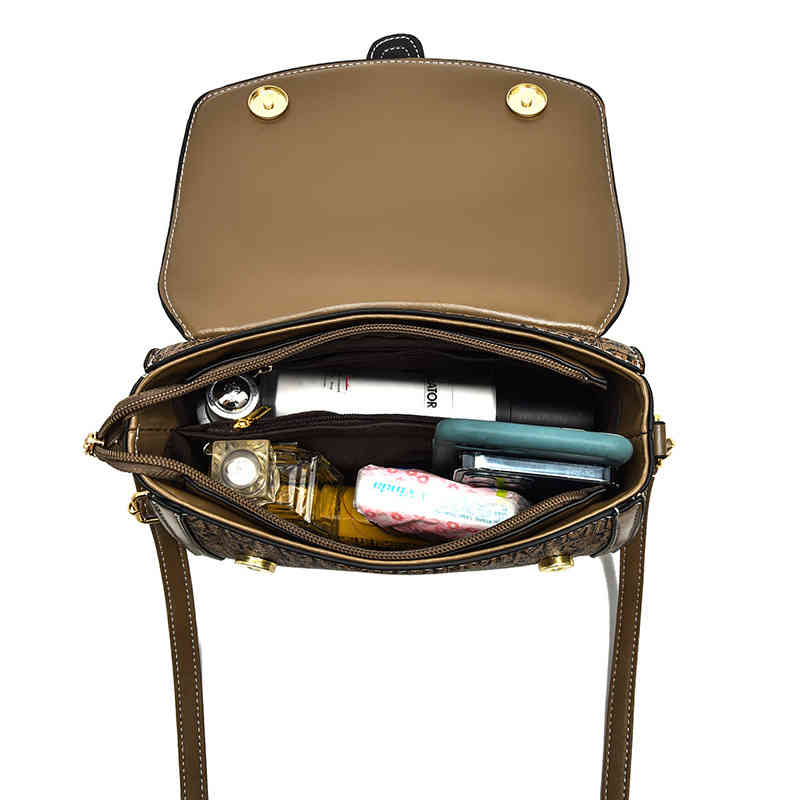 

Fashion women's new high-quality versatile bag luxury designer Women's small version single shoulder portable oblique cross fashion child, Coffee with khaki