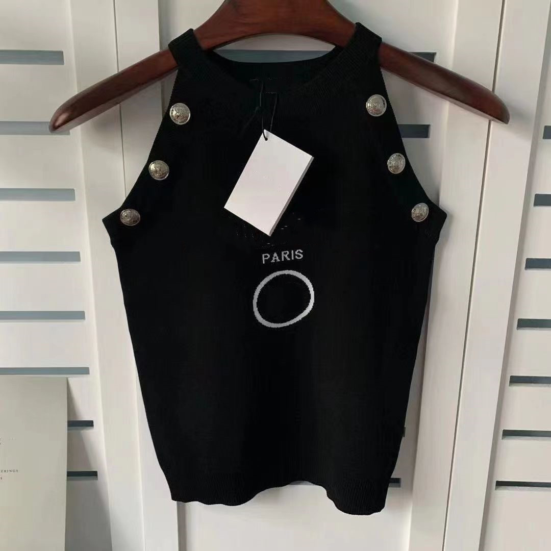 

Vest Womens T Shirts Summer Top Womens T-shirt Women Designer Clothes With Letter Print Embroidery Round Hem Neck Lovers' Wear Base Pure Cotton Sleeveless S M L Black Red, Red + black words + gold buckle