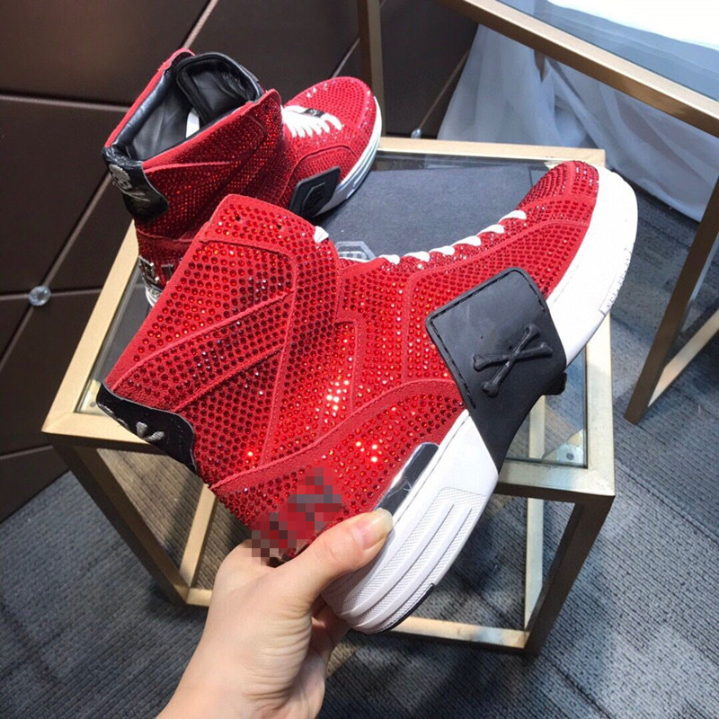 

The highest quality men's men's shoes pp mixed color high-cut lace-up Style12 Race Runner plein casual sneakers shoes DFGDFGFGH