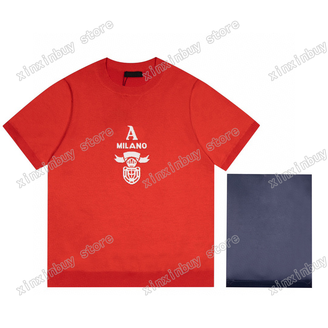 

22ss Men Women Designers t shirts tee Knit jacquard letter cotton short sleeve Crew Neck Streetwear xinxinbuy green black red S-XL