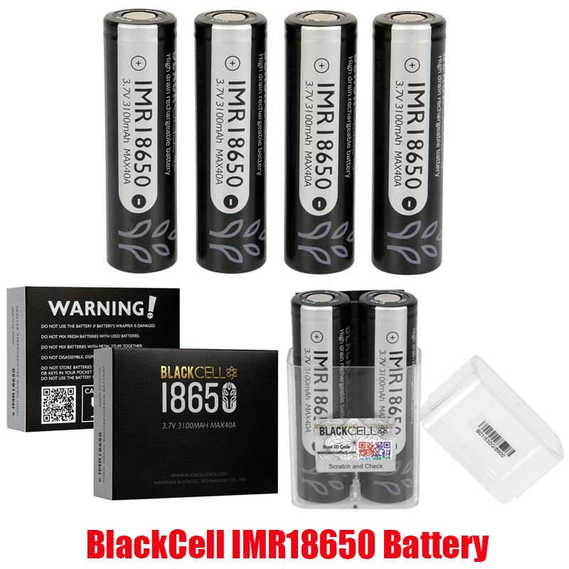 

Original BlackCell IMR 18650 Battery 3100mAh 3000mAh 3500mAh 40A 3.7V High Drain Rechargeable Flat Top Vape Box Mod Lithium Batteries Authentic