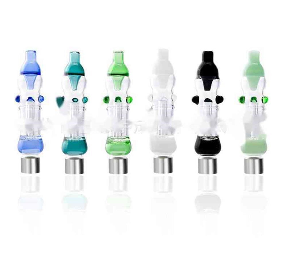 

New high borosilicate pipe holiday gift glass cigarette fittings 510 interface titanium nail