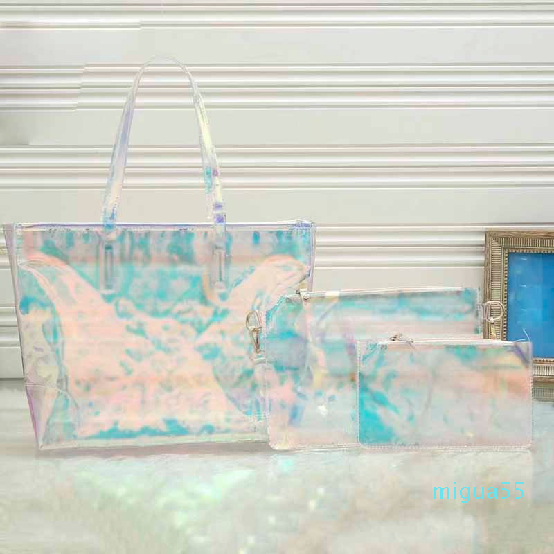 

Ladies PU Three In One Crossbody Bag Handbags Solid Color Transparent Print Designer Bags Luxury Colorful Multi-color Shoulder Tote Bags, Customize