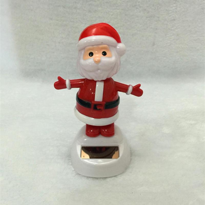 Décorations d'intérieur de Noël à énergie solaire, balançoire automatique, voiture de danse, accessoires de tête secouante