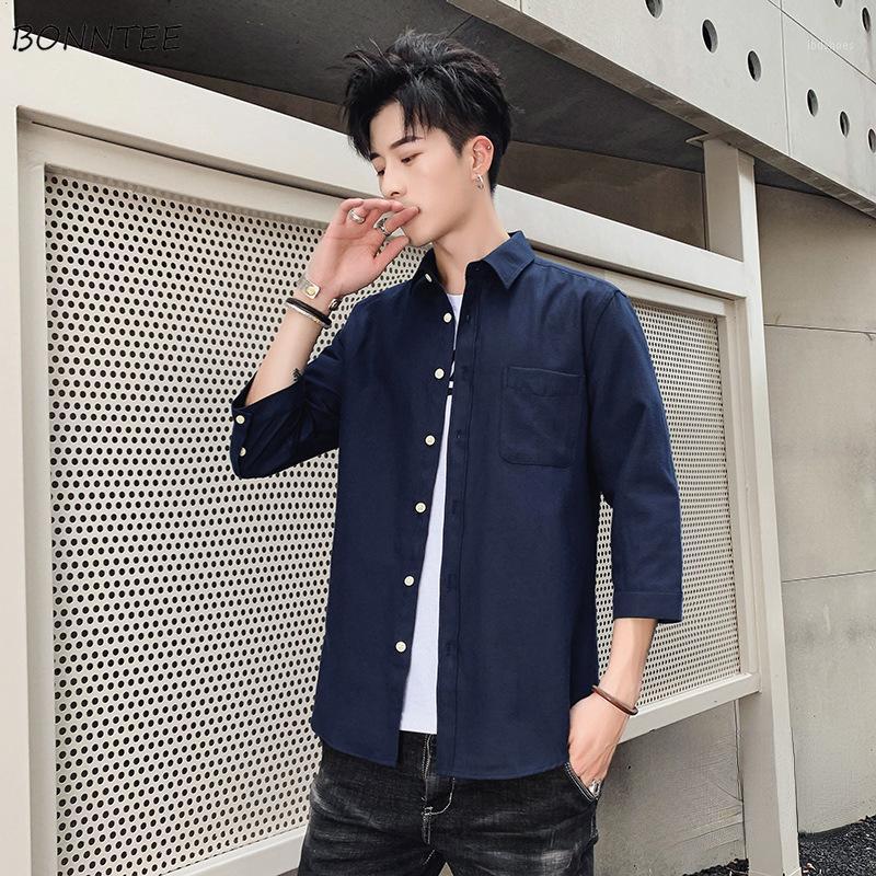 

Men's Casual Shirts Men Summer Design Ulzzang Fashion Teens Male Clothing All-match Handsome Personality Streetwear Gentle Pure ColorMen's, Gray