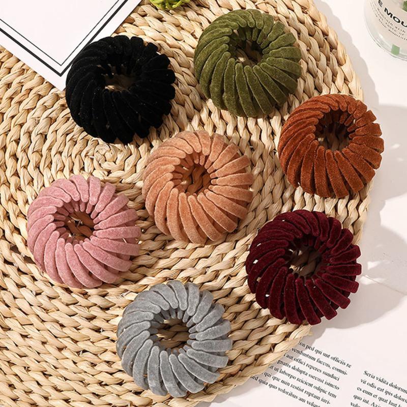 

Hair Accessories Fashion Plastic Flocking Claw For Women Girls Elegant Ponytail Clips Bun Bird Nest Expanding Hairpins