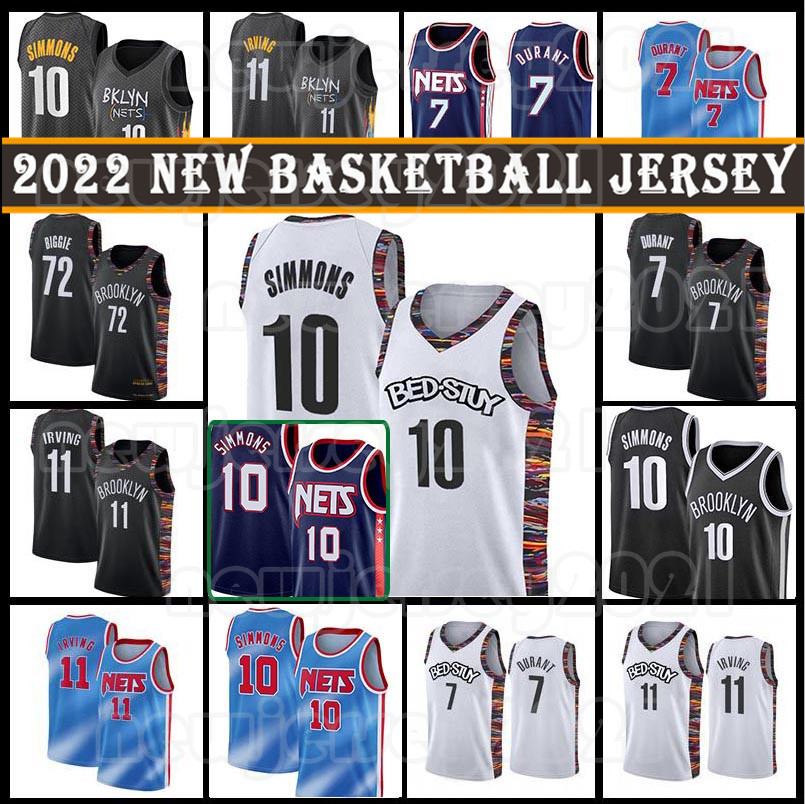 

Brooklyns Net Jersey Kevin 7 Durant Ben 10 Simmons Basketball Black Men 2022 Kyrie 72 Biggie 11 Irving City Jerseys, Men jersey