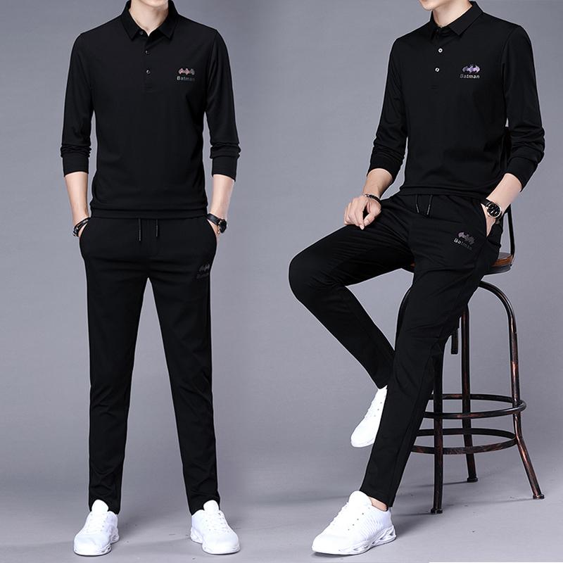 

Men's Tracksuits Men's Spring And Autumn Track Sweatpants Loose Straight Plus Size Pants Trendy Sportswear Breathable CasualMen's, Black