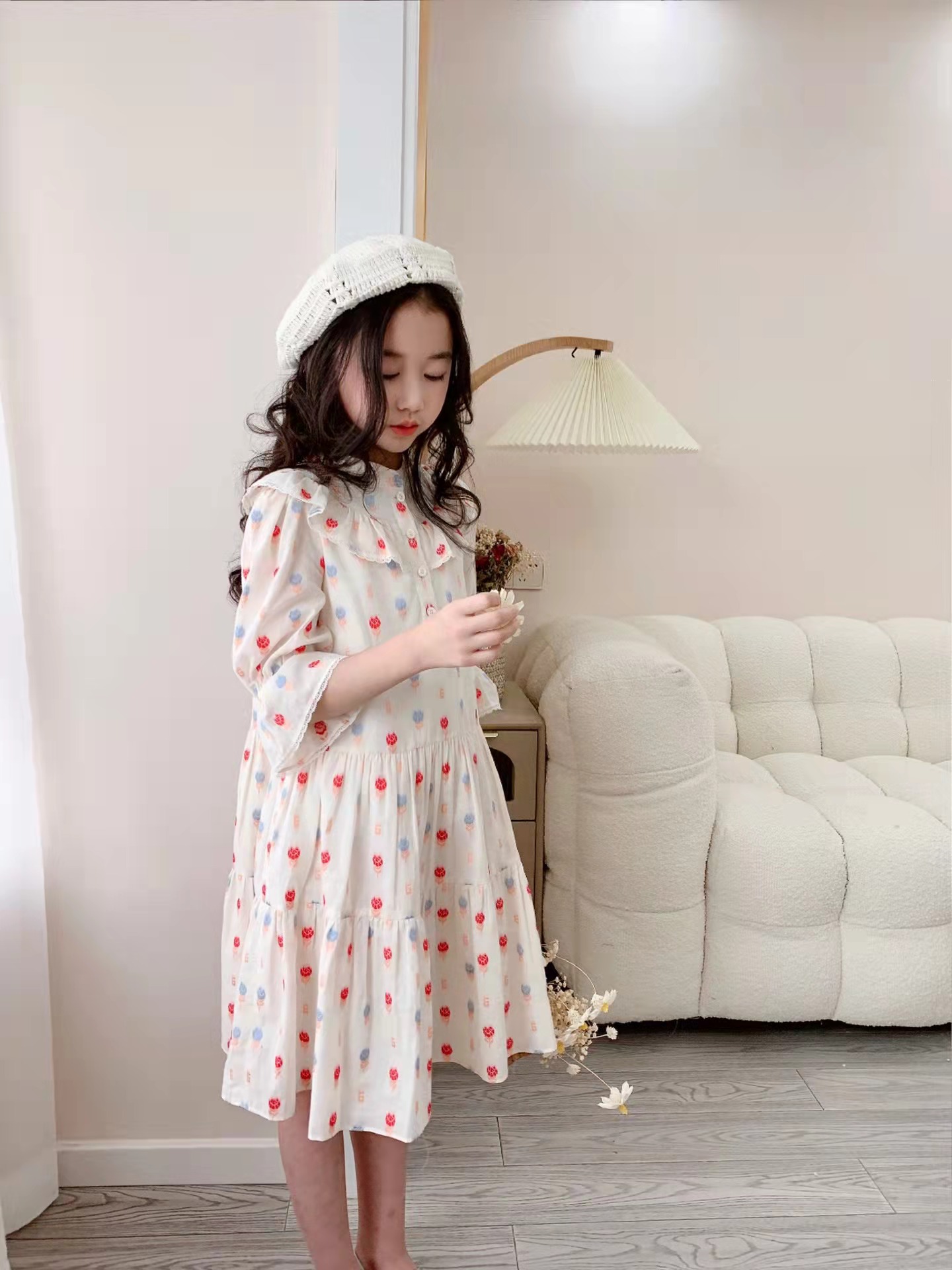 

summer kid girl dresses set 100-160cm flower weeding fashion designer dress clothes sets cotton materials wholesale popular 2022, Customize