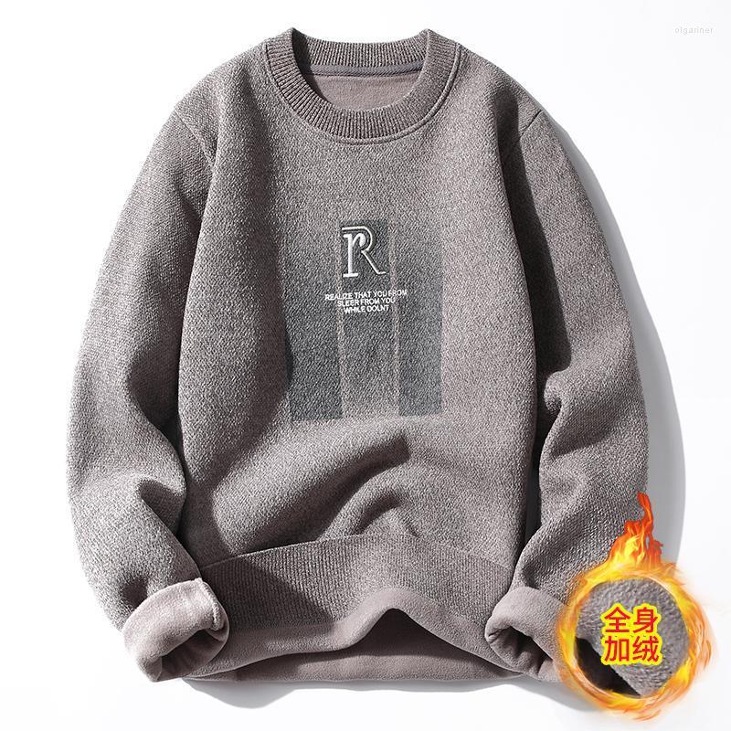 

Men's Sweaters Men's Round Neck Pullover Sweater Winter Loose Korean Version Of Cashmere And Thick Knit Coat Trend WearMen's Olga22, 8885 black