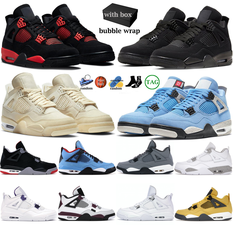 nike jordan 4 4s chaussures de basket-ball hommes Red Thunder Sail Black Cat White Oreo Pure Money Infrared Military Green GlowCool Grey femmes b