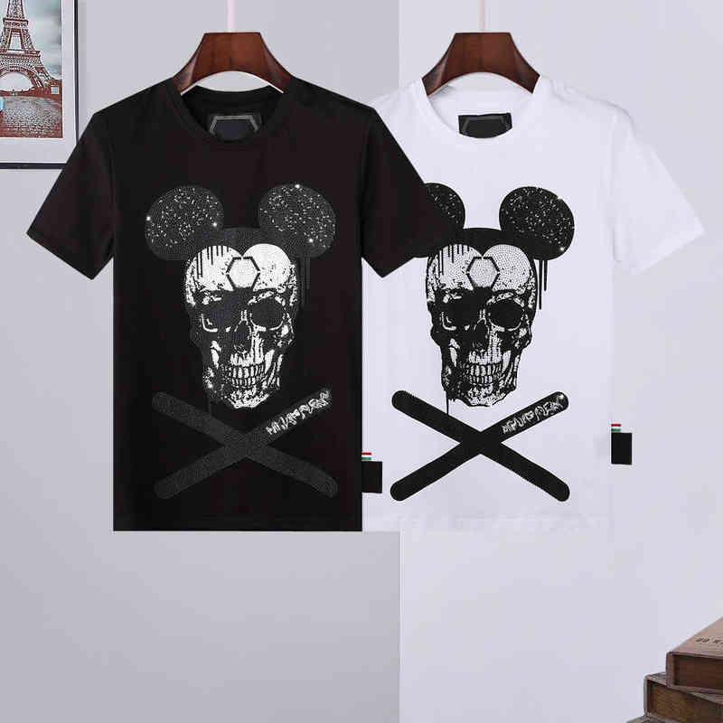 

Phillip Plain Pp Designer Mens Skull Diamond t Shirts Short Sleeve Brand Spring and Summer High O-neck Quality Skulls kpp PHILIPPs PLEINs