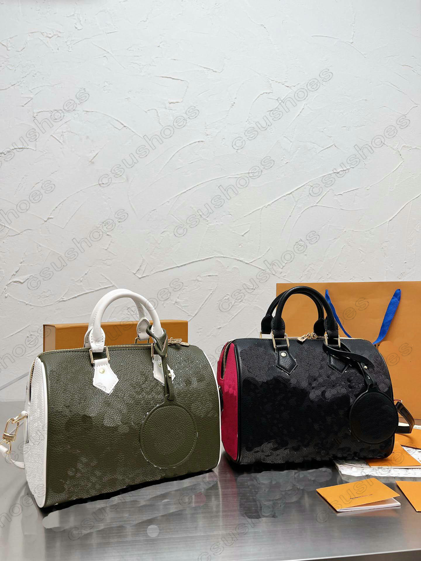 

Spring in the City 25 BANDOULIERES Bag Stitching Leopard Print Handbag Women Shoulder Bags Luxurys Designer Cross body Key Lock Pouch Totes Purse M46118