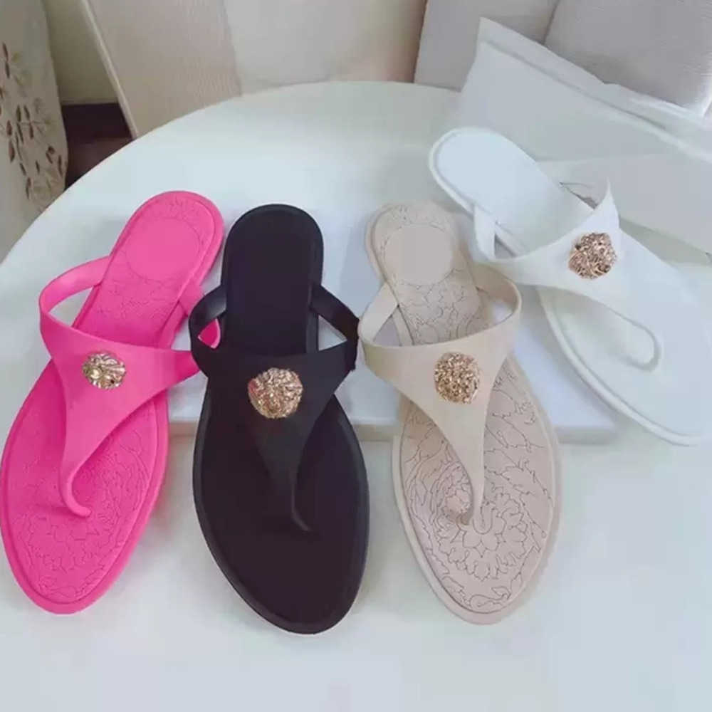 

luxury designer men women slippers brand thong sandals Slip On Flats POOL slides metal buckle ladies Flip flops top quality Summer Beach mule shoes sneaker, Other color;contact me