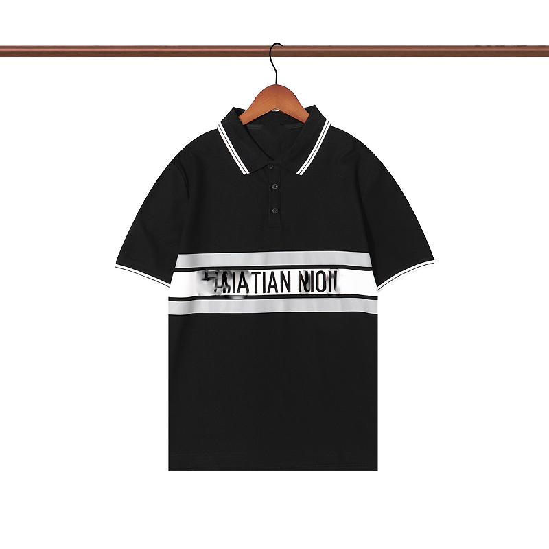 22 Italian Mens Designer Polo Shirts Men High Street Letters Print Brand Top Cotton Clothing T Shirts advanced Size M-2XL