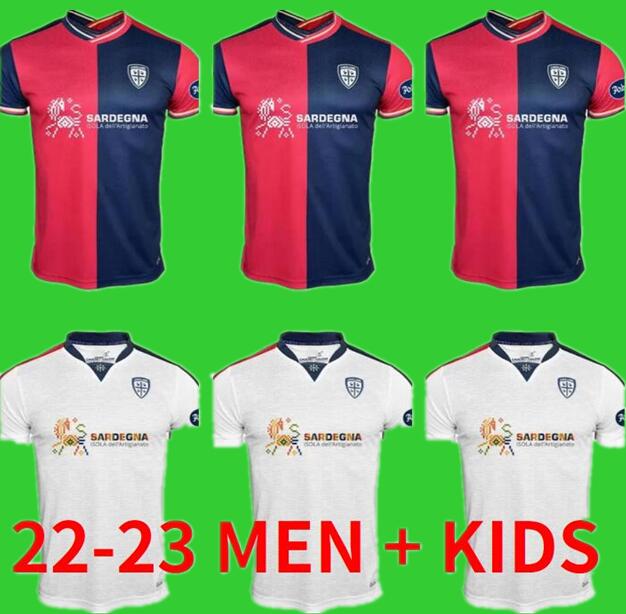 

22 23 Cagliari Calcio Soccer Jerseys 2022 2023 GODIN MARIN KEITA BALDE JOAO PEDRO STROOTMAN NANDEZ PAVOLETTI Home Away Football Shirt men kids kit