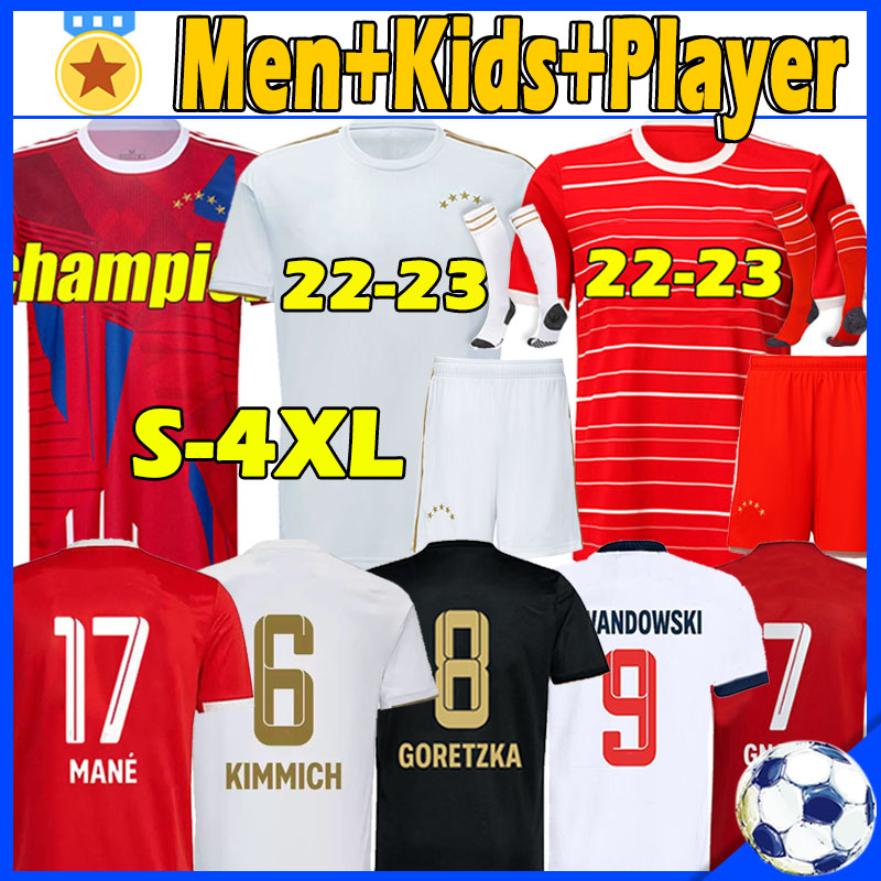

2022 2023 Soccer jerseys fans player version SANE LEWANDOWSKI Oktoberfest COMAN GNABRY DAVIES MULLER 21/22 munich Men kids Kits Football shirt training 4XL Thai, 22-23 away kids kits