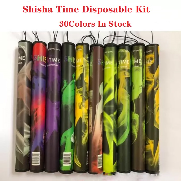

Wholesale Shisha Time Vape Pen Electronic Cigarettes Device Kit 500 Puffs 30 Colors Hookah Pen Sticks Disposable Posh Vapes YJ08