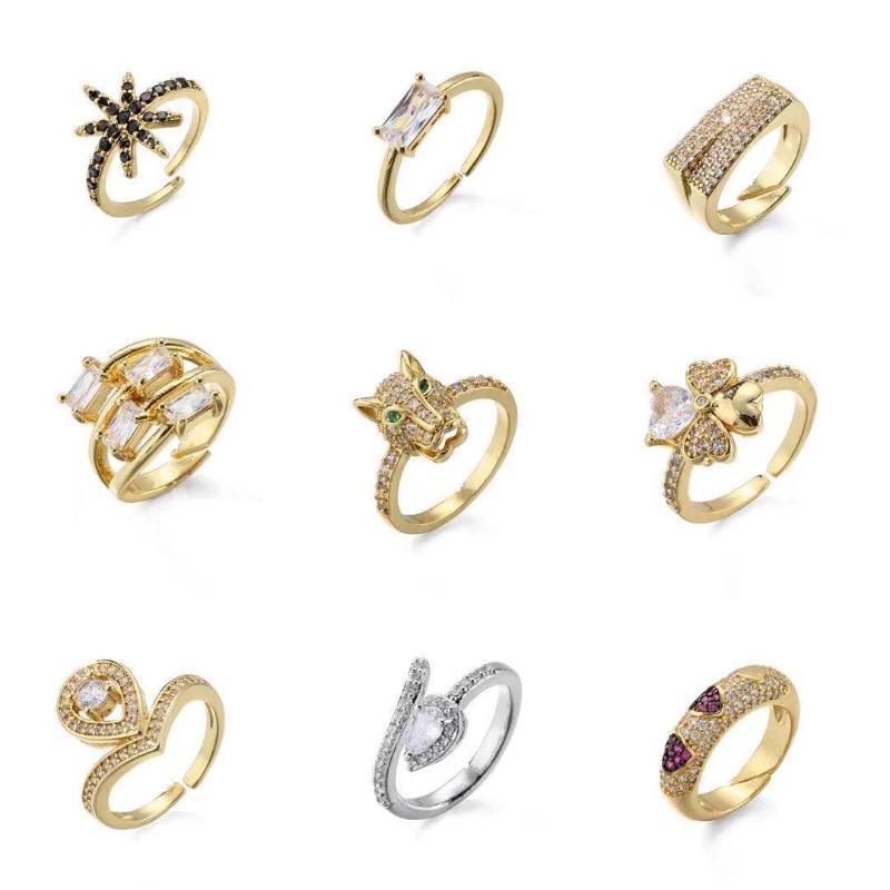 

Wedding Rings Fashion Cz Geometric Gold Color For Women Party Jewelry GiftWedding