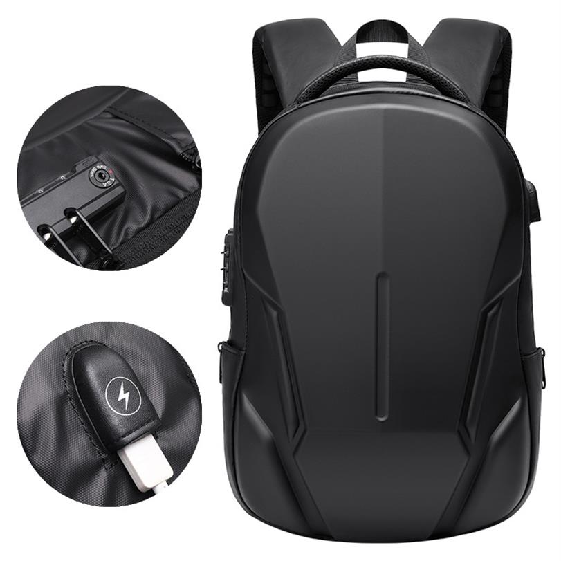 

New arrival Fashion Backpack Men Multifunction Hard Shell 15 6 Inch Laptop Bag Waterproof Oxford Business Rucksack Notebook Back P272T, Black