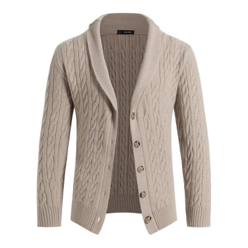 

Men's Sweaters Winter Warm Men Brand Casual Slim Fit Male Cardigan Horns Thick Sweater Fashion Button Top DropMen's, Black