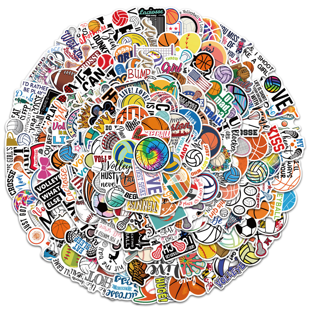 

200PCS/Set Skateboard Stickers Various ball sports For Car Laptop iPad Bicycle Motorcycle Helmet Guitar PS4 Phone fridge Decals PVC water bottle Sticker, Multi colors