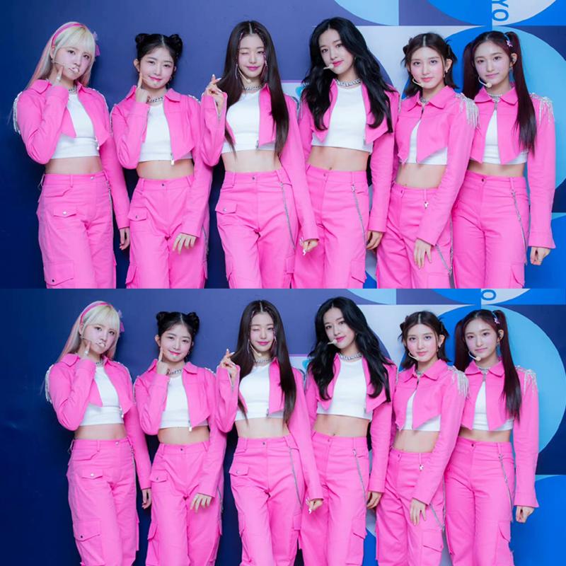 

Women's Two Piece Pants Ive Kpop Women Stage Sexy Crop Tops Cargo Performance Costume Concert Hip Hop White Vest Pink Jacket Jazz Dancer Out, Jackets and vest