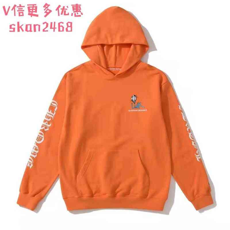 

Back Hearts Chrxin Trendy Graffiti Chrxin Print Men' and Women' Orange Hoodies