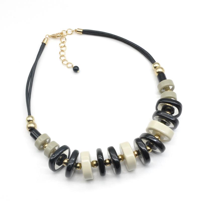 

Chains Custom Short Choker Chunky Beads Chain Linked Resin Statement Necklace