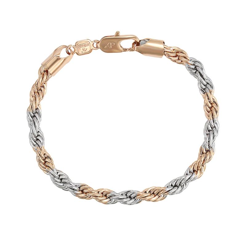 

Link, Chain MxGxFam ( 21.5 Cm X 6mm ) 18k Mix White Gold Plated Rope Bracelets For Men Fashion Jewelry XP