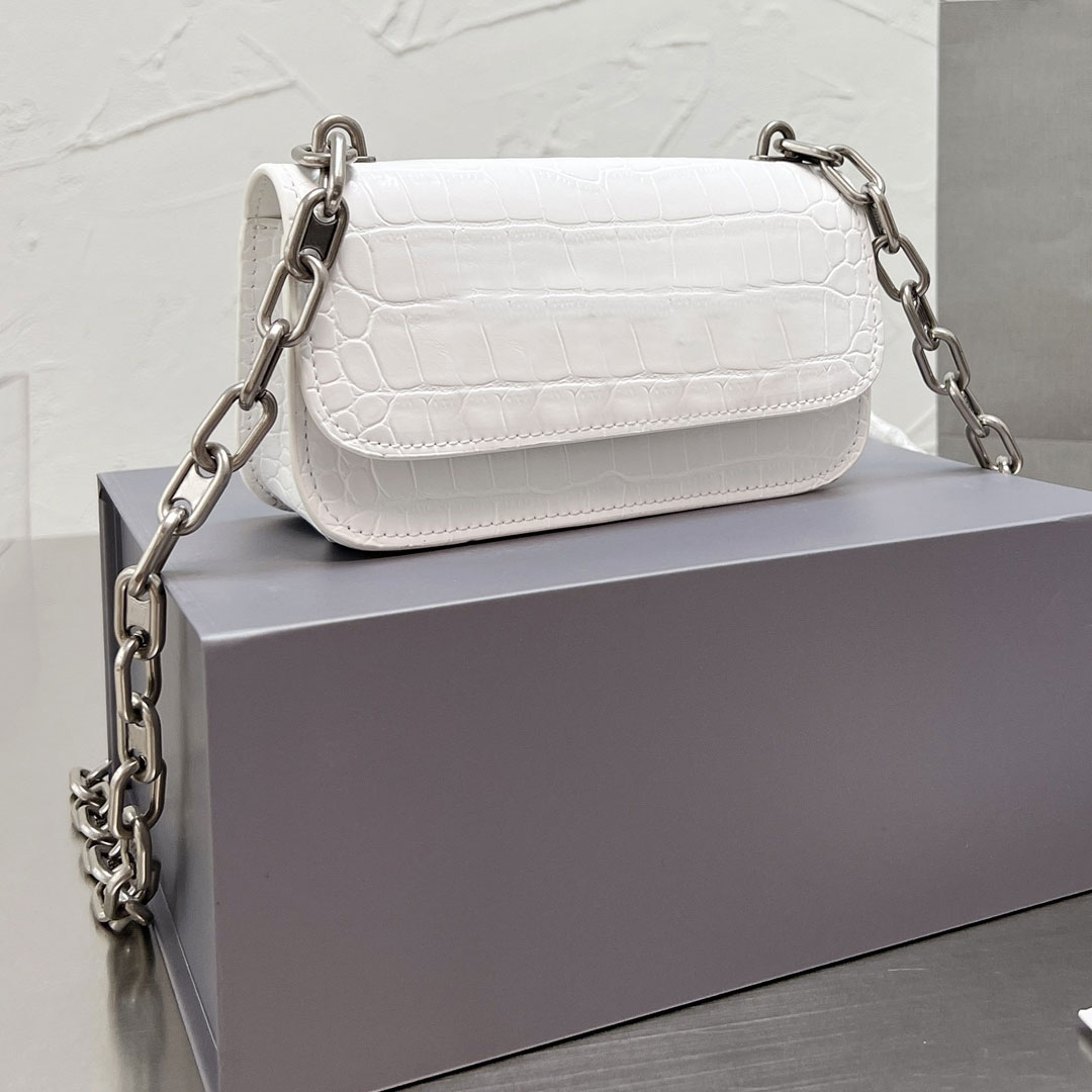 

Designer Gossip Alligator Leather Shoulder Bags Crocodile Embossed Calf Handbags Retro Gold Hardware Cross Body Women Fashion Engraved, Dust bag