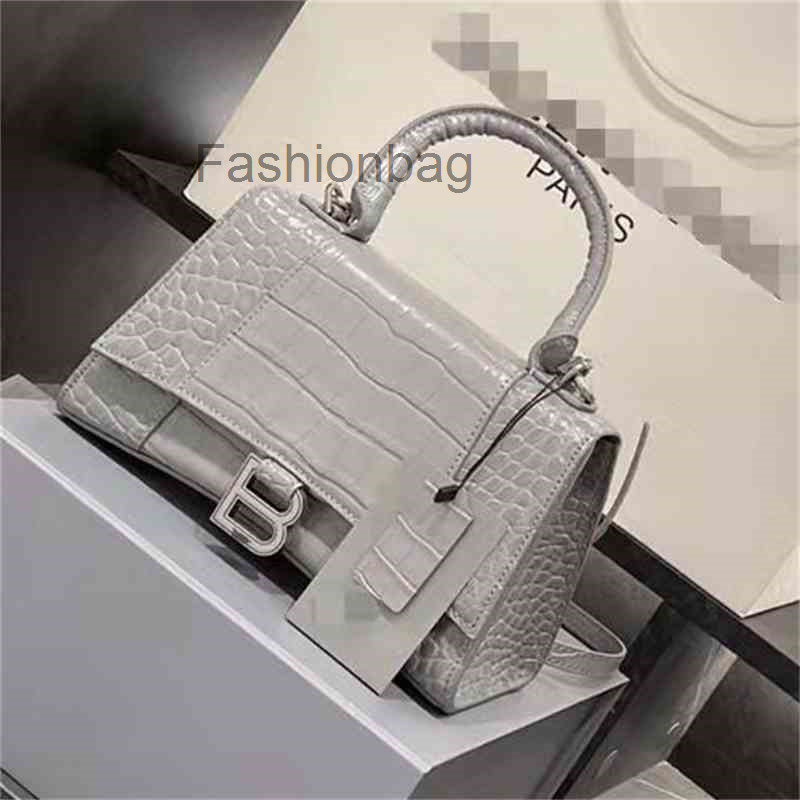 

2022 Light balencaigass Fashion Shoulder Pattern French Designers Niche Single Hourglass Messenger Bag Handbag Crocodile Green L7qb, Wine red