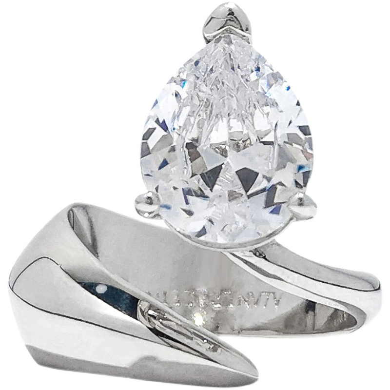 

Alan Style Water Drop Gem Ring Ear Bone Clip Niche Cold Design Adjustable Men And Women Ins Fashion All-Match Jewelry Gift