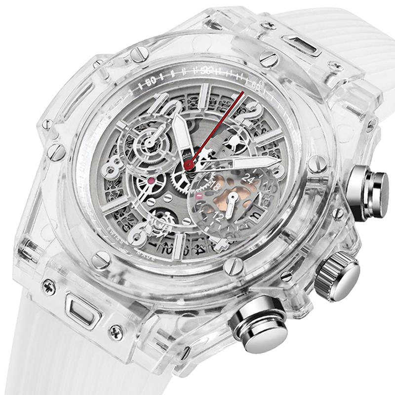 Wristwatches Top Brand Full Transparent Watch Luxury Mens Fashion Sports Military Reloj Creative Men Women Chronograph Quartz WatchesWristwa