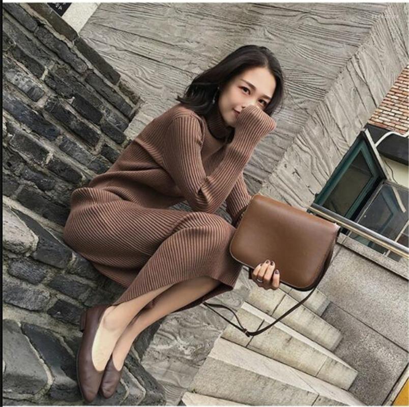 

Women' Sweaters Pullover Women Winter Maxi Keep Warm Vintage Casual Long Sleeve Korean Fashion Black Woman Knitted Bodycon Sweater DressWom, Gray